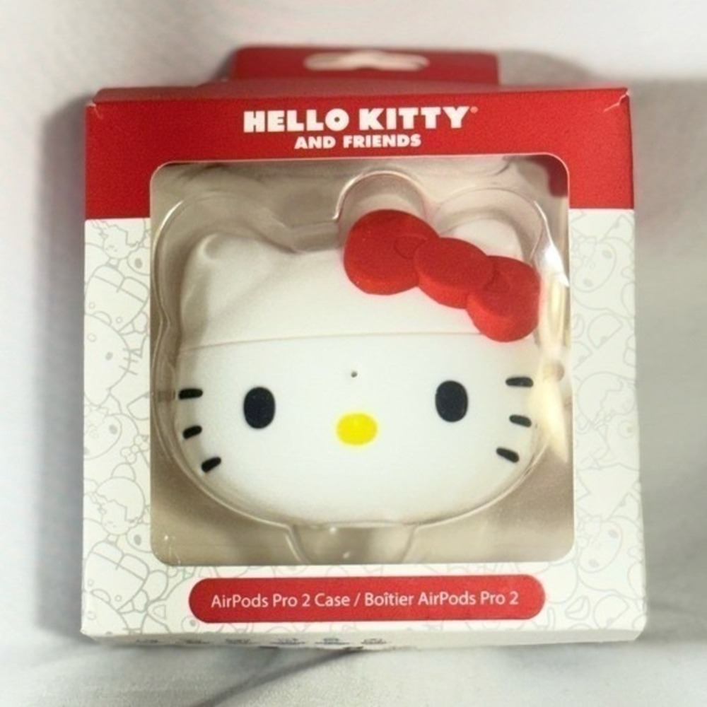 iFace Hello Kitty Red Bow White AirPods Pro 2 Case Hamee Sanrio SIL-34688 NEW